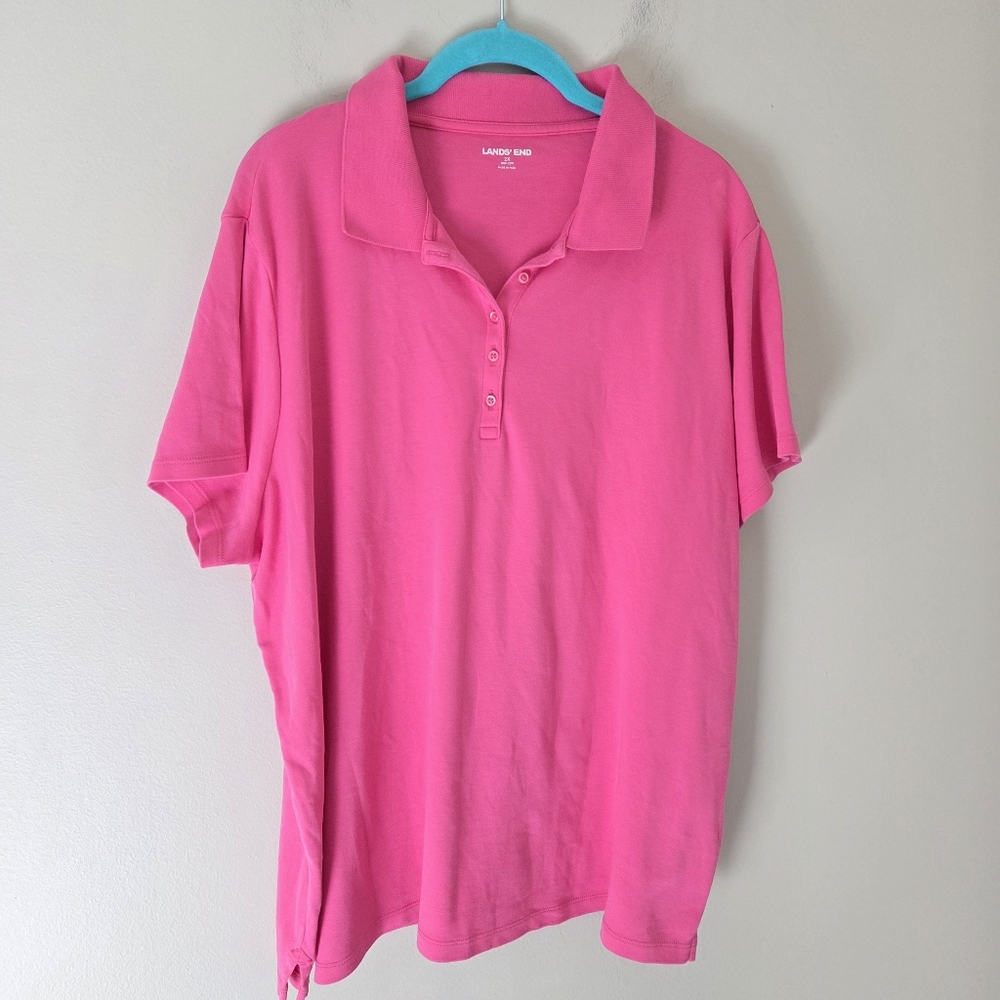 Lands' End Pink Polo Shirt